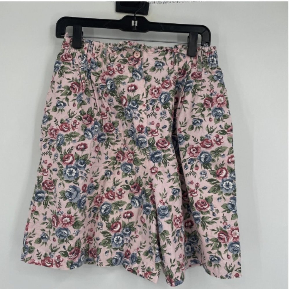Vintage Capacity High Rise Shorts Pink Floral Grannycore Cottagecore